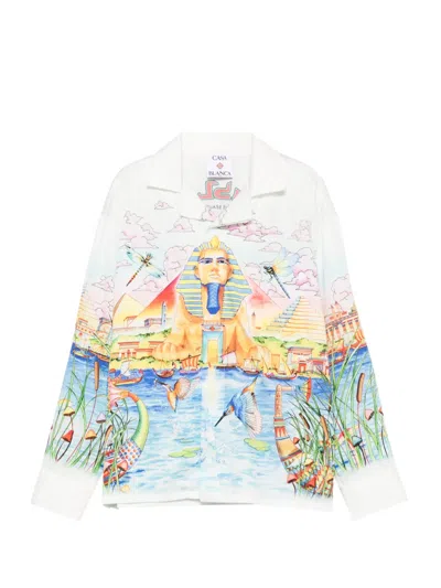 Casablanca Kids' Graphic-print Long-sleeve Shirt In Multi