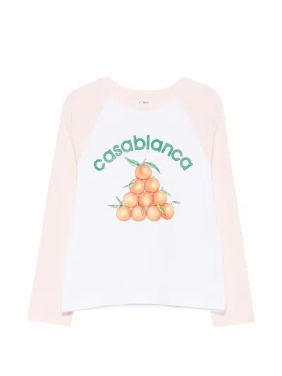 Casablanca Kids' Graphic-print Raglan-sleeve T-shirt In Pink