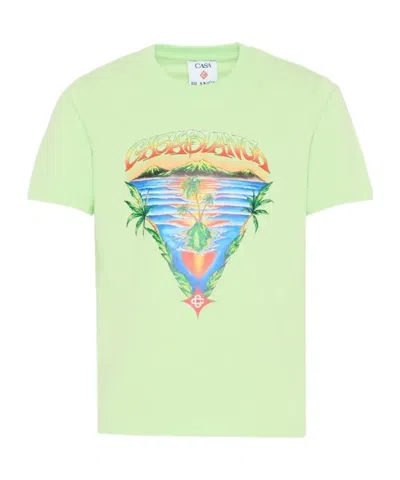 Casablanca Kids' Graphic-print Short-sleeve T-shirt In Green