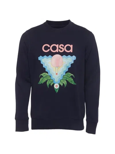 Pre-owned Casablanca Graphic-print Sweatshirt In Blue