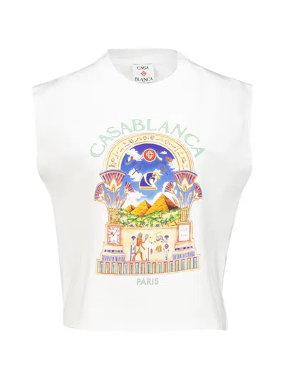 Casablanca Graphic-print Tank Top In White
