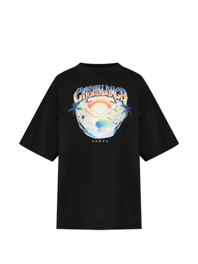 Casablanca Airspray Graphic Unisex Crew Neck T Shirt In Transparent