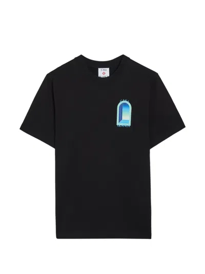 Casablanca Organic Cotton Short-sleeve Mini T-shirt For Men In Black