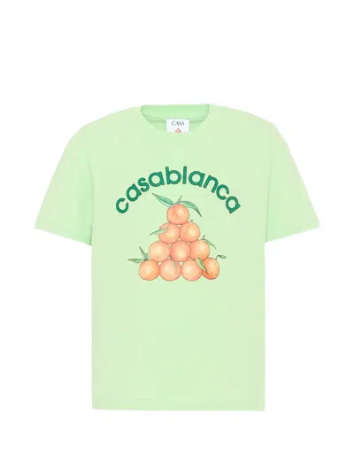 Casablanca Kids' Graphic-print T-shirt In Green