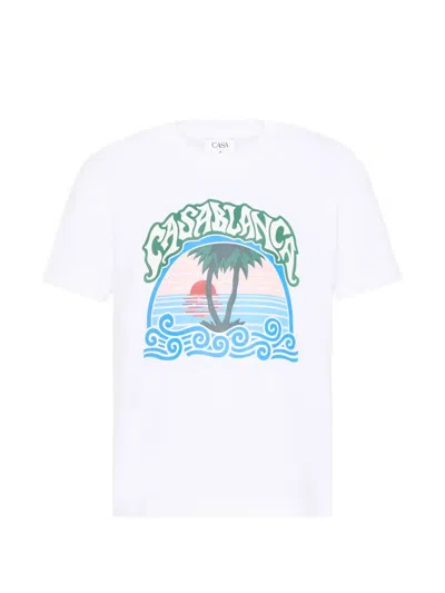 Casablanca Kids' Graphic-print T-shirt In White