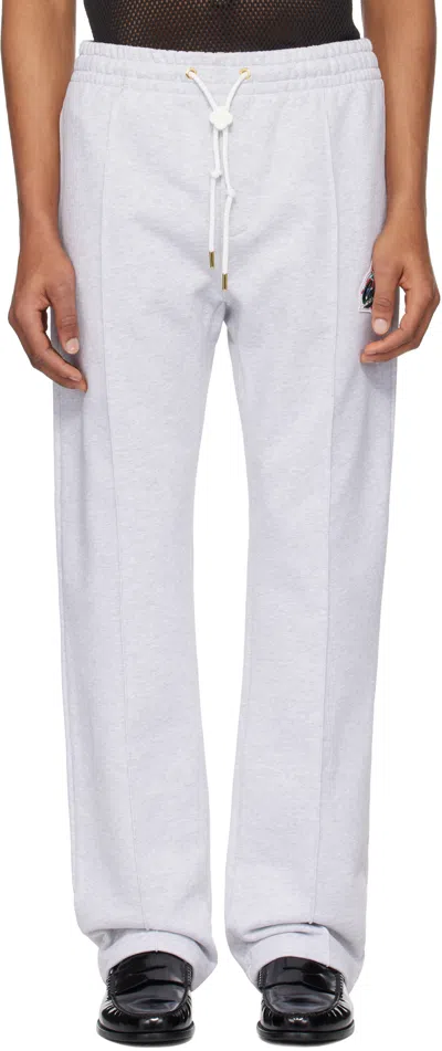 Casablanca Gray 'casa Way' World Series Patch Sweatpants In Grey