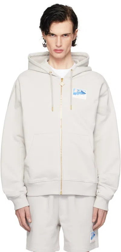 Casablanca Grey Greek Temple Hoodie In Grey