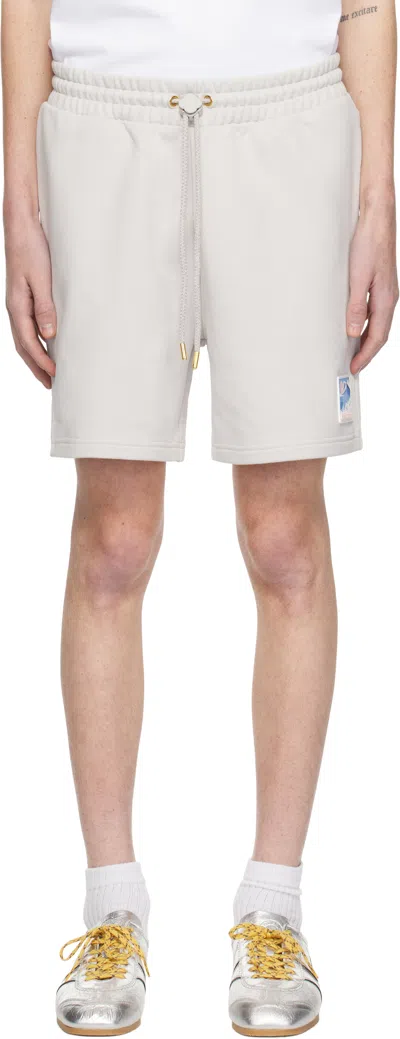 Casablanca Gray Greek Temple Shorts In Grey Greek Temple