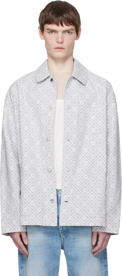 Casablanca Gray Monogram Workwear Jacket In White