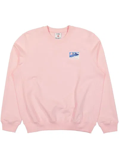 Casablanca Greek Temple Patch Sweatshirt In Pink