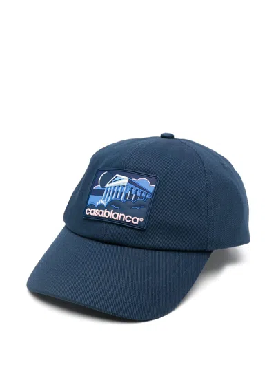 Casablanca Greek Temple Baseball Cap In Blue