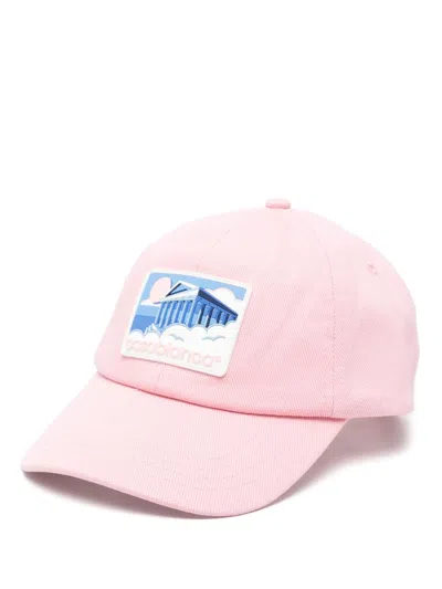 Casablanca Greek Temple Baseball Cap In Pink