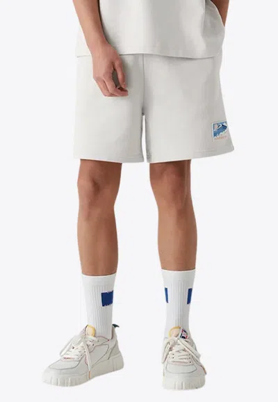 Casablanca Greek Temple Patch Track Shorts In Gray