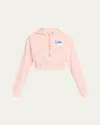 Casablanca Greek Temple Rubber Patch Cropped Hoodie In Greek Temple