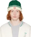Casablanca Cable Stitch Beanie Accessories In Green/white