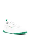 CASABLANCA GREEN AND WHITE LEATHER SNEAKERS FOR MEN