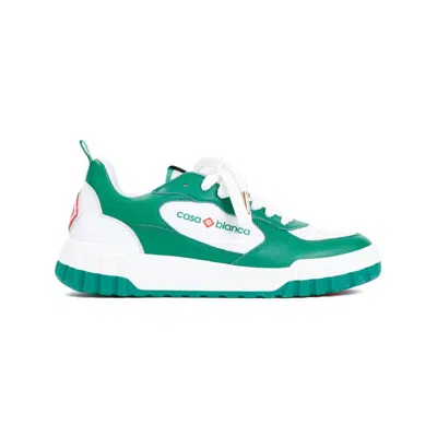 Casablanca Green And White Tennis Court Sneakers In Blue