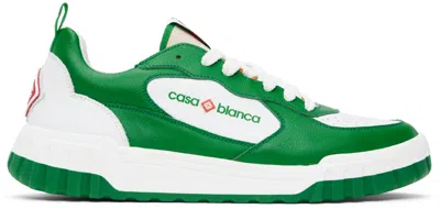 Casablanca Green & White 'the Court' Sneakers In Green/ White