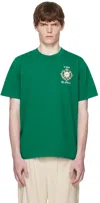 Casablanca Graphic Print Green Cotton T-shirt With Crew Neck Design In Green