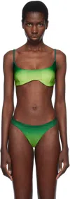 Casablanca Green Gradient Bikini Top In Green