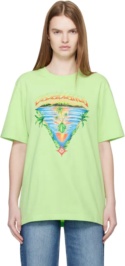 Casablanca Printed Short-sleeved T-shirt In Green