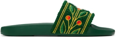 CASABLANCA GREEN LAUREL TERRY SLIDES
