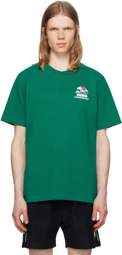 CASABLANCA GREEN MONTAGNE ONDULEE T-SHIRT