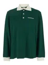Casablanca Green Polo Shirt With Classic Collar And Logo Lettering On The Front In Green