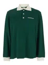 Casablanca Green Polo Shirt With Classic Collar And Logo Lettering On The Front