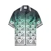 Casablanca Men Gradient Monogram Short Sleeve Silk Shirt In Multi