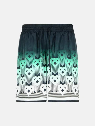 Casablanca Green Silk Bermuda Shorts