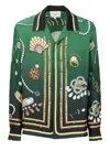 Casablanca La Boite A Bijoux Printed Silk Shirt