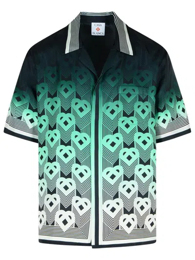 CASABLANCA CASABLANCA GREEN SILK SHIRT