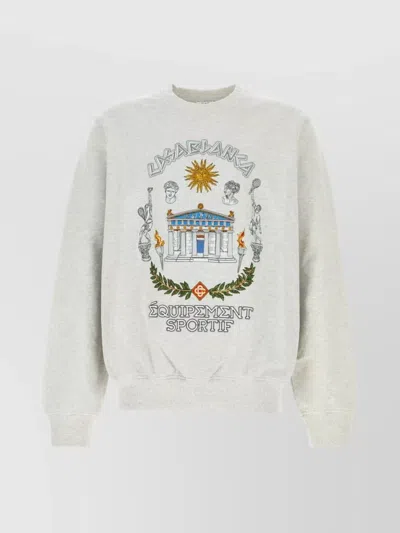 CASABLANCA GREY COTTON CREW NECK SWEATSHIRT