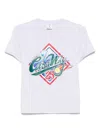 Casablanca Grey Cotton T-shirt With Graphic Print In White