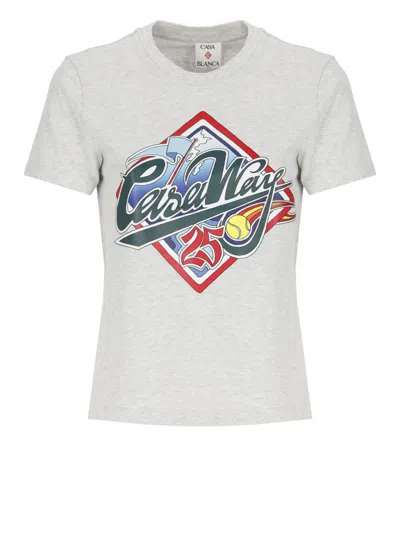 CASABLANCA CASABLANCA GREY COTTON TSHIRT