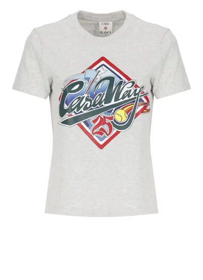 Casablanca Grey Cotton Tshirt In Gray