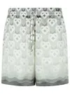 Casablanca Silk Bermuda Shorts Geometric Pattern In Grey