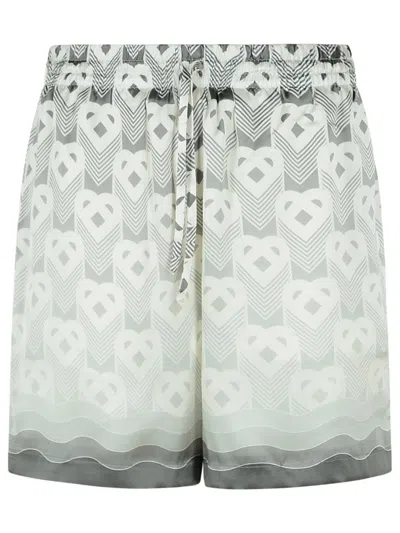 Casablanca Heart Monogram Gradient Shorts In White