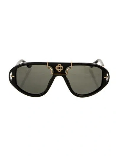 Pre-owned Casablanca Hacienda Aviator Sunglasses W/ Tags In Black