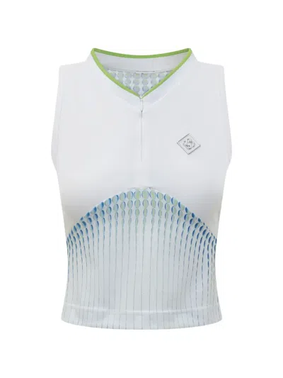 Casablanca Women Multicolored Stretch Jersey Top In White