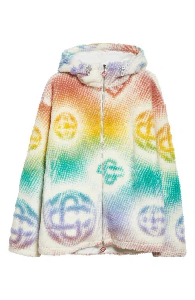 Casablanca Halftone Monogram Fleece Jacket In Multi