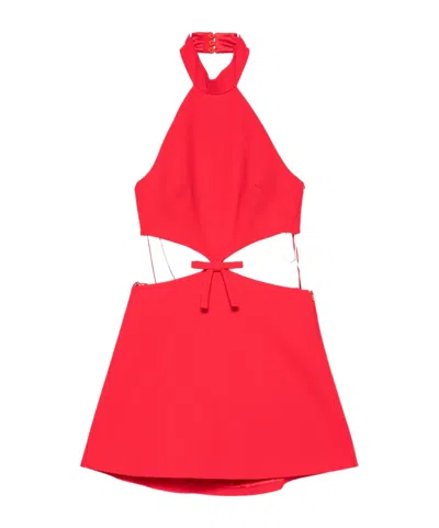 CASABLANCA HALTERNECK CUT-OUT MINI DRESS