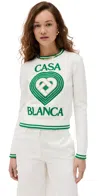 CASABLANCA HEART EMBROIDERED SWEATER OFF-WHITE
