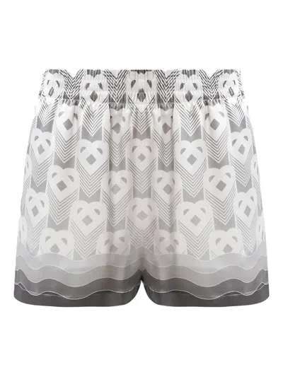 Casablanca Heart-monogram Shorts In Gray
