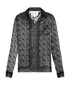 Casablanca Heart Monogram-print Silk Shirt - Unisex - Silk In Black