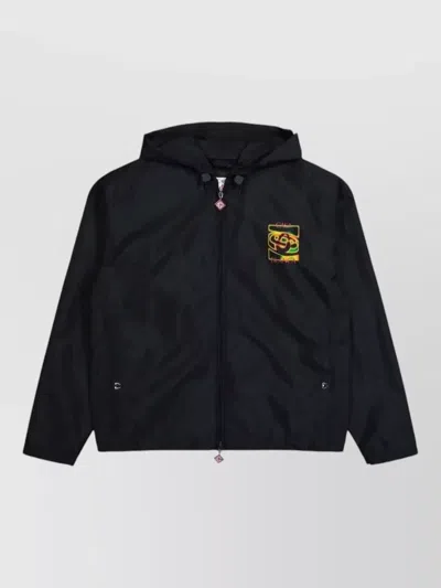 Casablanca Heat Map Ripstop Hooded Jacket In Black