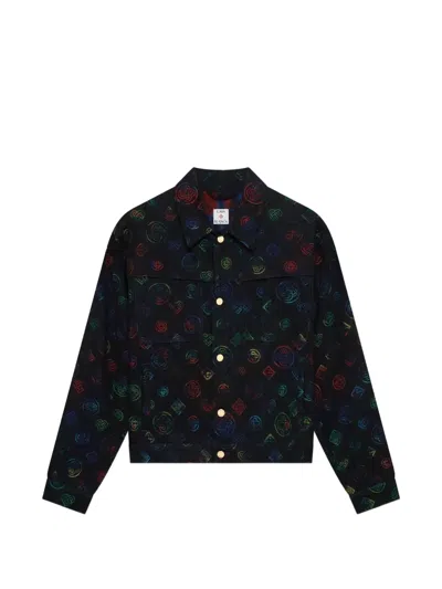 Casablanca Heatmap Pattern Cotton Jacket In Black