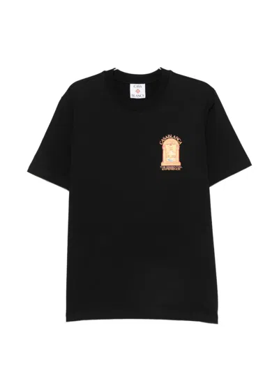 Casablanca Black Artistic Graphic Printed Organic Cotton T-shirt