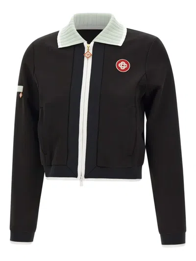 CASABLANCA HIGH-COLLAR EMBROIDERED-LOGO JACKET